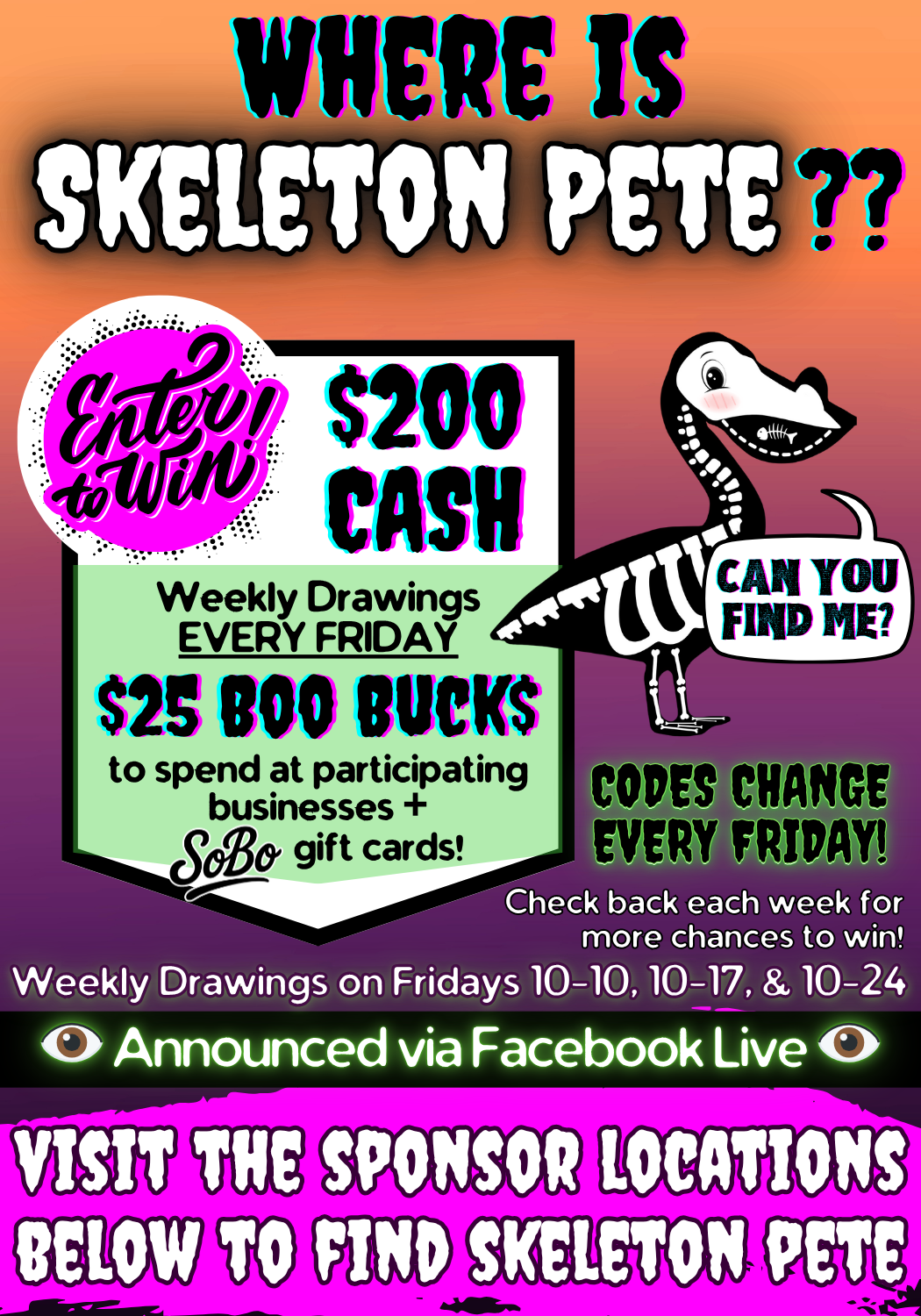 Where is Skeleton Pete? October promotion details